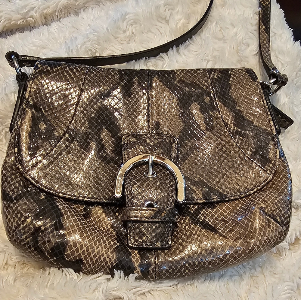 Coach Elegant Soho Python Embossed Snakeskin Patt… - image 1